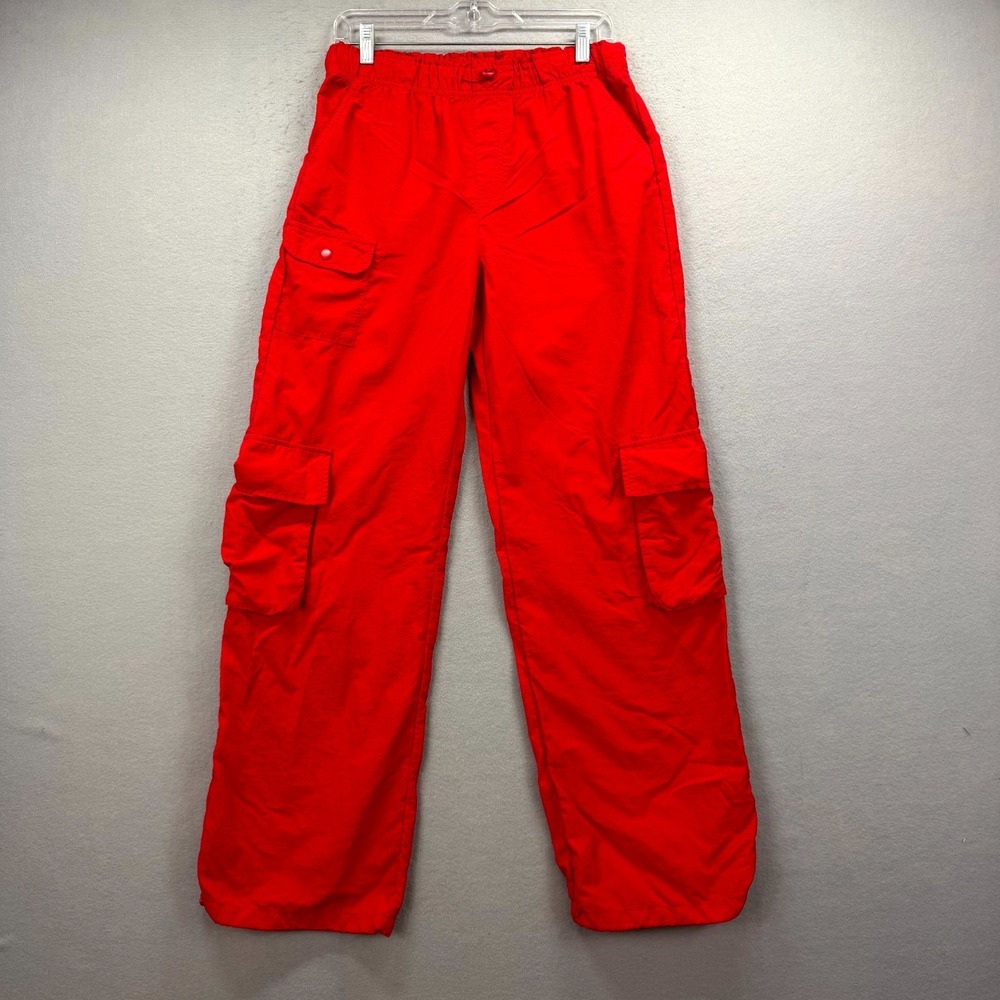 Love Tree Cargo Pants Womens Medium Fits 30 Red Nylon Paratrooper Y2K Outdoor